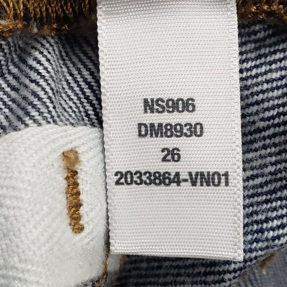 Madewell Low-Slung Baggy Jeans Rinse Wash With Raw Hem Women Size 26 Relaxed Fit - Picture 8 of 16